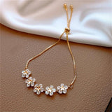 Rhinestone Colour Flower Charm Bracelet For Women Jewelry Accessories