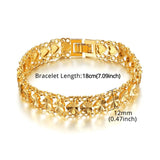 Punk Heart Wristband Bracelet 12MM Chunky Hand Chain Unisex Jewelry Braslet