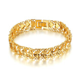Punk Heart Wristband Bracelet 12MM Chunky Hand Chain Unisex Jewelry Braslet