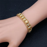 Punk Heart Wristband Bracelet 12MM Chunky Hand Chain Unisex Jewelry Braslet