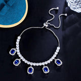 Adjustable CZ Geometric Tennis Bracelet for Women Daily Jewelry