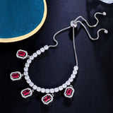 Adjustable CZ Geometric Tennis Bracelet for Women Daily Jewelry