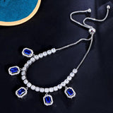 Adjustable CZ Geometric Tennis Bracelet for Women Daily Jewelry
