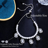 Adjustable CZ Geometric Tennis Bracelet for Women Daily Jewelry
