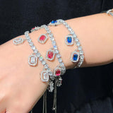 Adjustable CZ Geometric Tennis Bracelet for Women Daily Jewelry