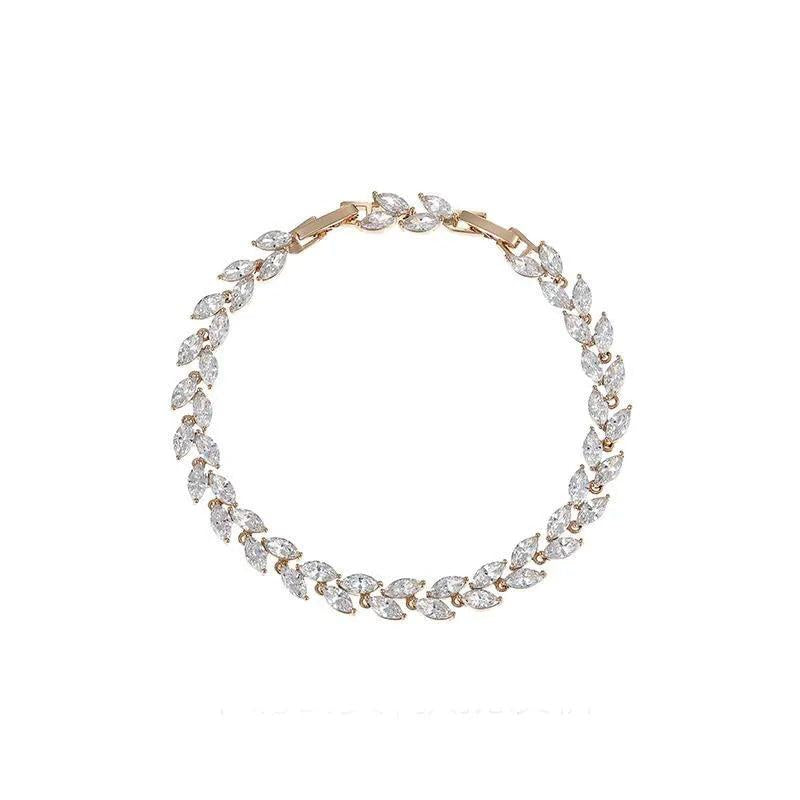 50% off Big Leaf Zircon Bracelet 18k