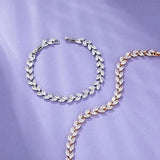50% off Big Leaf Zircon Bracelet 18k