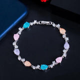 CWWZircons Silver Plated CZ Stone Bracelet CB229