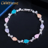 CWWZircons Silver Plated CZ Stone Bracelet CB229