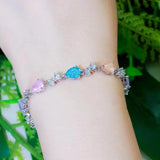 CWWZircons Silver Plated CZ Stone Bracelet CB229