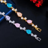 CWWZircons Silver Plated CZ Stone Bracelet CB229