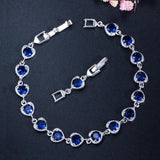 CWWZircons Heart CZ Stone Link Bracelet for Women