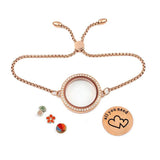 316L Stainless Steel Crystals Locket Bracelet