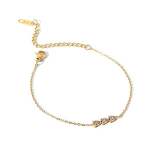 Youthway Water Drop CZ Bracelet Stainless Steel Thin Chain Summer Jewelry