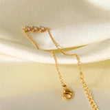 Youthway Water Drop CZ Bracelet Stainless Steel Thin Chain Summer Jewelry