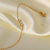 Youthway Water Drop CZ Bracelet Stainless Steel Thin Chain Summer Jewelry