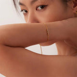 Youthway Water Drop CZ Bracelet Stainless Steel Thin Chain Summer Jewelry