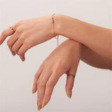 Youthway Water Drop CZ Bracelet Stainless Steel Thin Chain Summer Jewelry