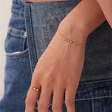 Youthway Water Drop CZ Bracelet Stainless Steel Thin Chain Summer Jewelry