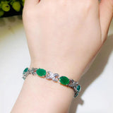 Green CZ Wedding Bracelet for Brides Women B164