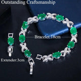 Green CZ Wedding Bracelet for Brides Women B164