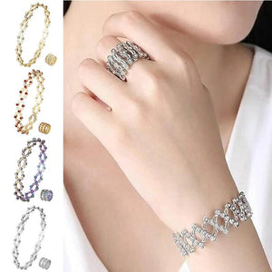 1 Pc Transforming Bracelet Ring 2-in-1 Adjustable Retractable for Women