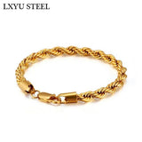 316L Stainless Steel Chain Bracelet - Gold/Steel Twist Unisex