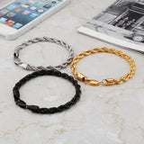 316L Stainless Steel Chain Bracelet - Gold/Steel Twist Unisex