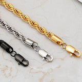316L Stainless Steel Chain Bracelet - Gold/Steel Twist Unisex