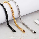 316L Stainless Steel Chain Bracelet - Gold/Steel Twist Unisex