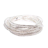 Zircon Tennis Bracelets For Women Crystal Elastic Rhinestone Bangles
