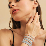 Zircon Tennis Bracelets For Women Crystal Elastic Rhinestone Bangles