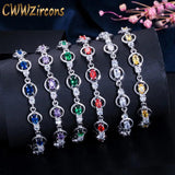 Sparkling Purple Red CZ Crystal Tennis Bracelet for Women