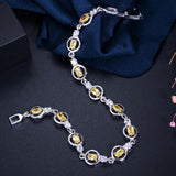 Sparkling Purple Red CZ Crystal Tennis Bracelet for Women