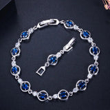 Sparkling Purple Red CZ Crystal Tennis Bracelet for Women
