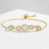 JUNZI Water Drop Zirconia Bracelet Adjustable Wedding Jewelry