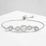 JUNZI Water Drop Zirconia Bracelet Adjustable Wedding Jewelry