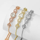 JUNZI Water Drop Zirconia Bracelet Adjustable Wedding Jewelry