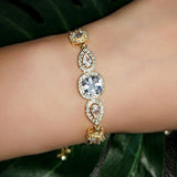 JUNZI Water Drop Zirconia Bracelet Adjustable Wedding Jewelry