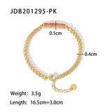Bling Pink CZ Geometric Bracelet Stainless Steel Bangle