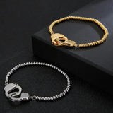 Handcuffs Bracelet Stainless Steel Charm Chain Hand Bracelet Male Accessory