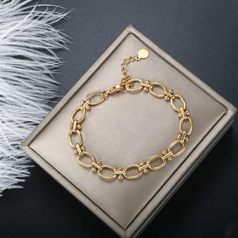ZMFashion Minimalist Stainless Steel Chain Bracelets For Women Men
