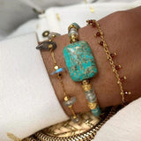 Sediment Turquoise Aquamarine Labradorite Punk Chain Bracelet