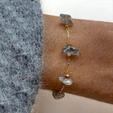 Sediment Turquoise Aquamarine Labradorite Punk Chain Bracelet
