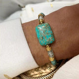 Sediment Turquoise Aquamarine Labradorite Punk Chain Bracelet