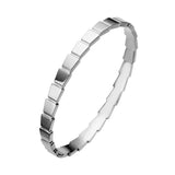 Stainless Steel CZ Cuff Bracelet for Women