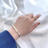 Stainless Steel CZ Cuff Bracelet for Women