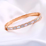 Stainless Steel CZ Cuff Bracelet for Women