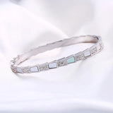 Stainless Steel CZ Cuff Bracelet for Women