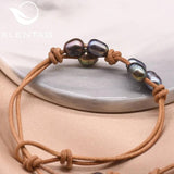 Fresh Water Pearl 2 Layer Leather Bracelets For Women Party GB0162